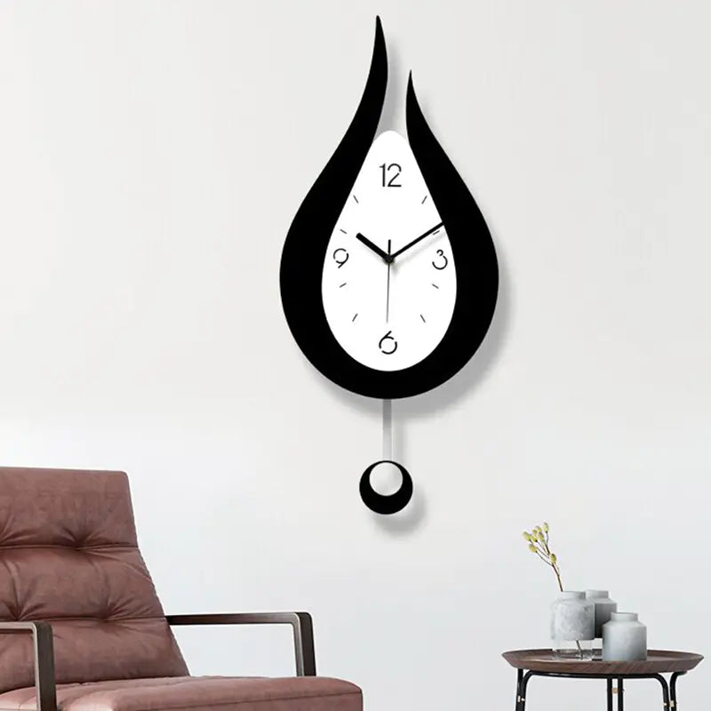 Modern Minimalist Waterdrop Wall Clock - Silent Quartz
