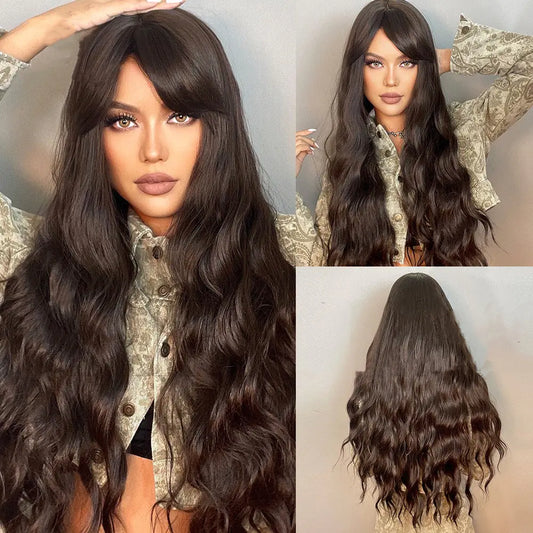 Curly Bangs High Temp Silk Wig