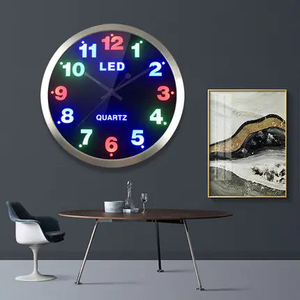 Sleek LED Timepiece - Silent Modern Wall Clock